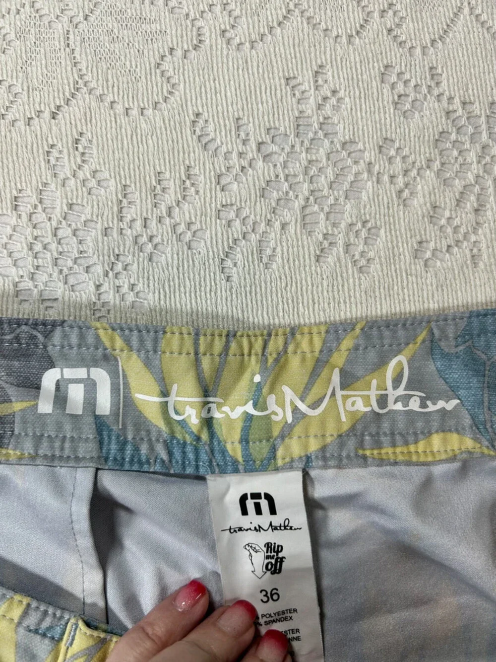Travis Mathew Mens Floral Hawaiian Board Shorts Surfing Stretch 36w Swim Hybrid